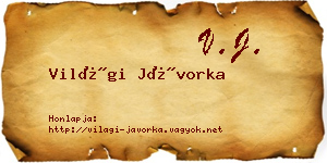 Világi Jávorka névjegykártya